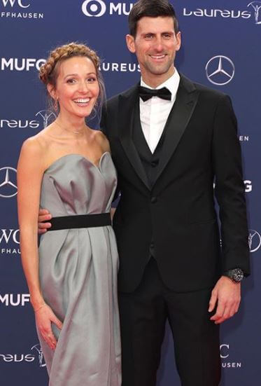 Stefan Djokovic’s mom, Jelena Ristic, and dad, Novak Djokovic.